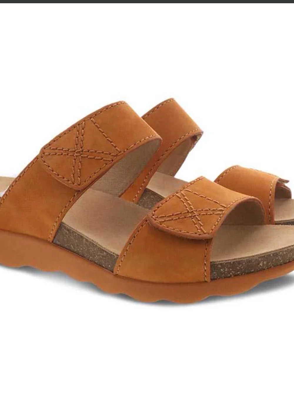 Dansko Maddy Slide Sandals – Orange Milled Nubuck Leather – EU 38 / US 7.5-8